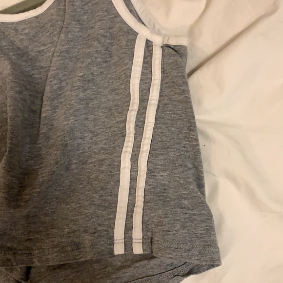 Striped Gray Cropped Tank - Picture 2 of 3